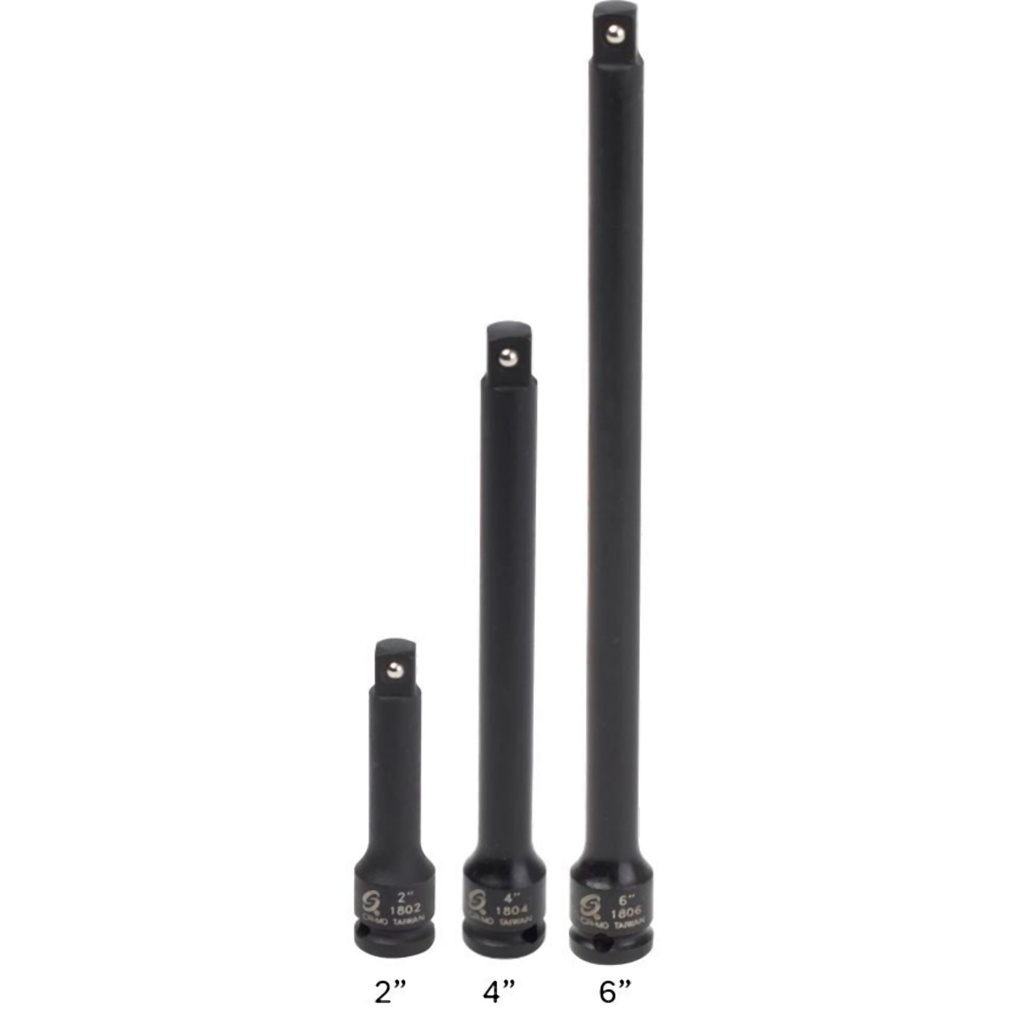 SUNEX TOOLS, Model #1808, 1/4" Drive Impact Extension Set - 3 PC.